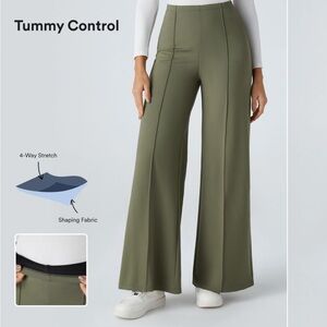 HALARA Green Wide Leg Pants with Tummy Control